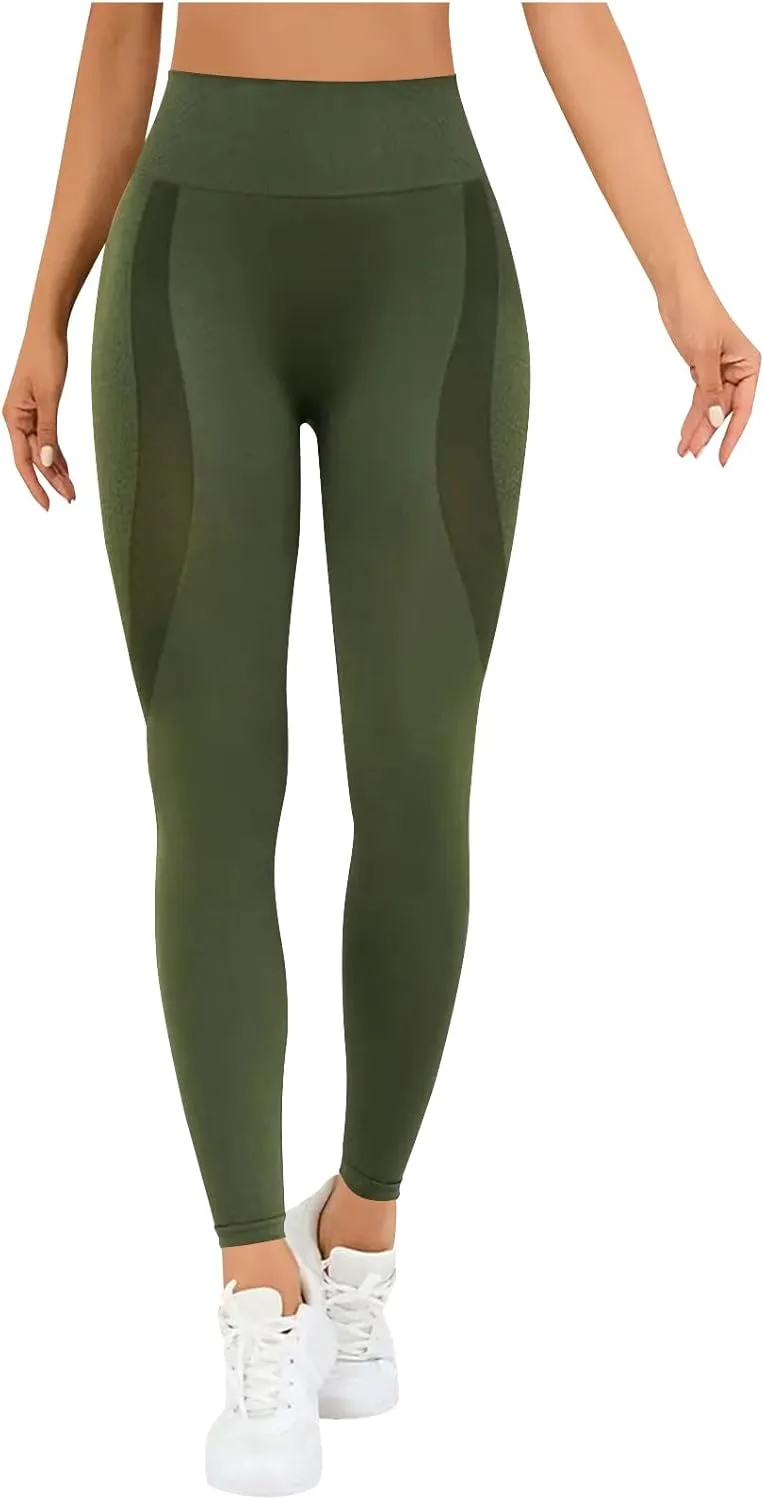 

Женские леггинсы с высокой талией Seamless для тренировок и йоги Tummy Control Smile Contour