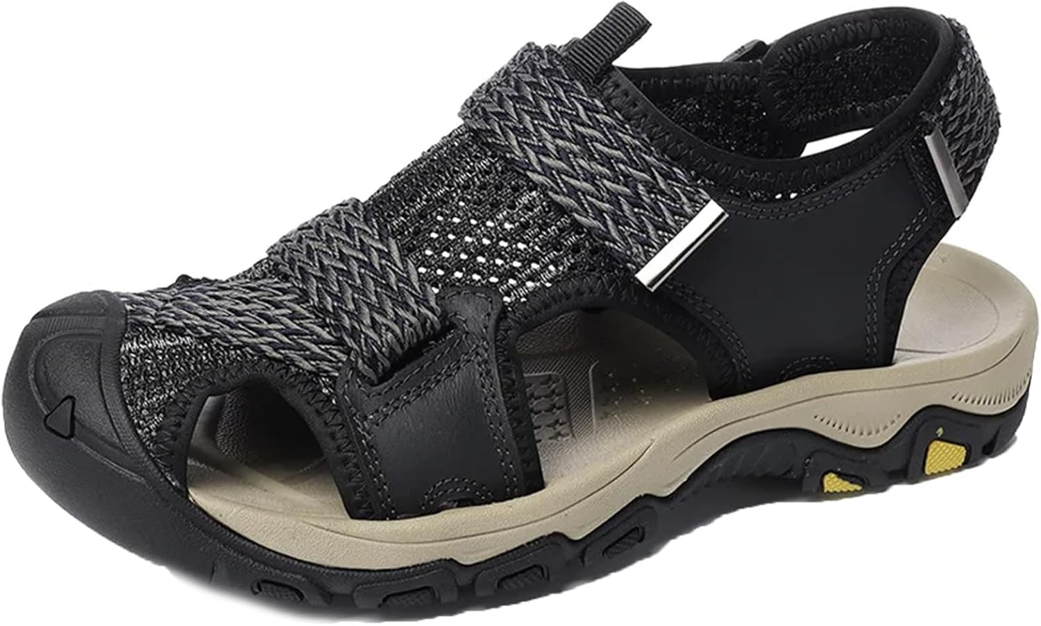 

Мужские мягкие сандалии, дышащая сетка, пляжные сандалии для мужчин Generic, черный