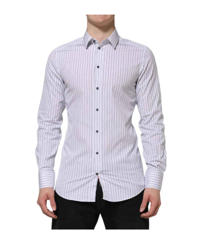 

Полосатая хлопковая рубашка Dolce & Gabbana, мультиколор