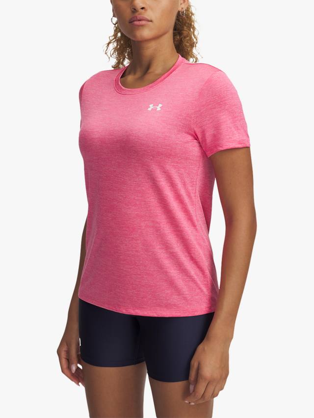 

Футболка Tech Twist с короткими рукавами для спорта Under Armour, Super Pink /White