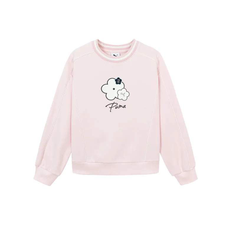 Детский свитшот Crew Neck Moderate PUMA, розовый 60001