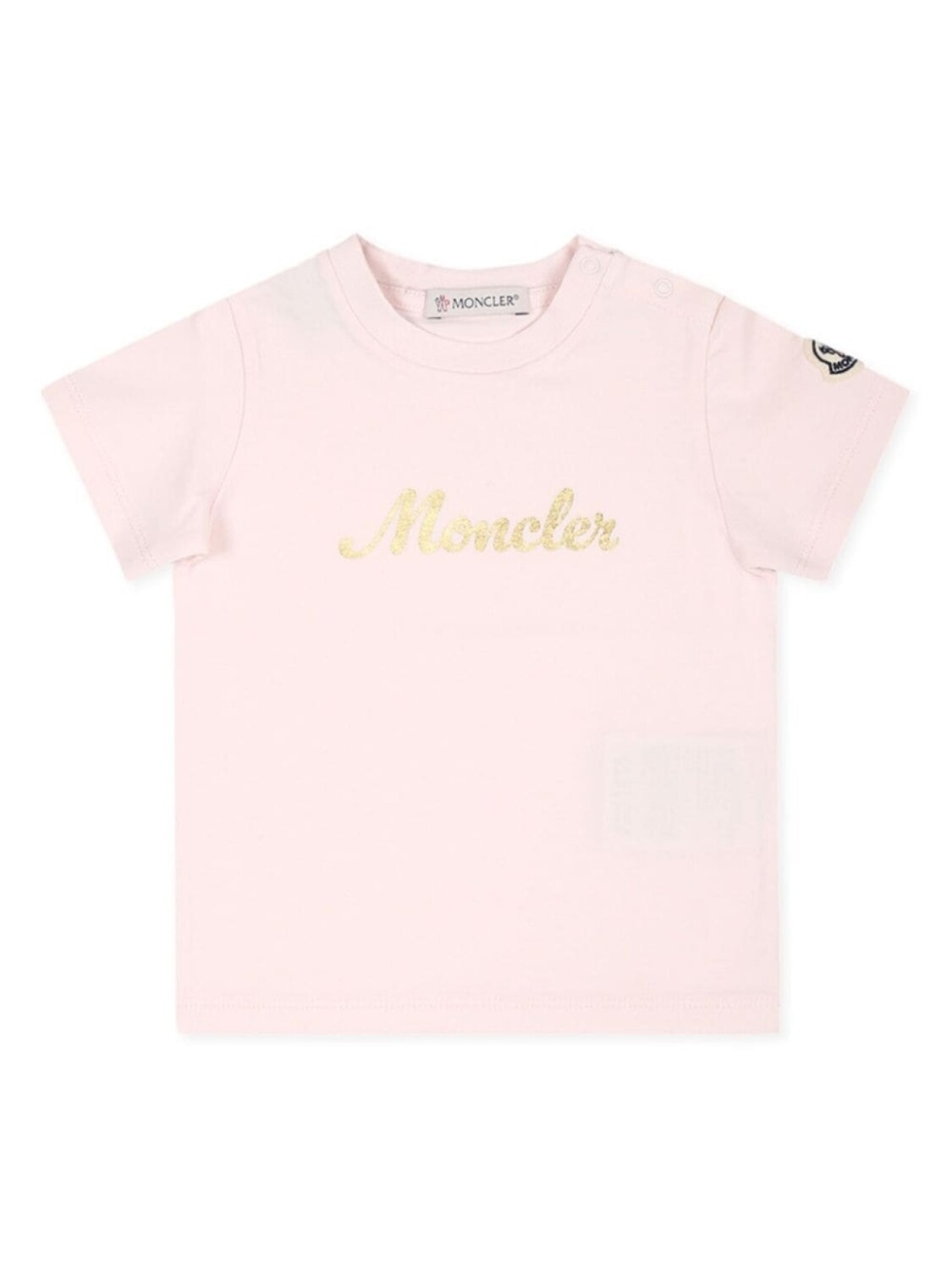 

Moncler Enfant футболка с круглым вырезом и логотипом, розовый