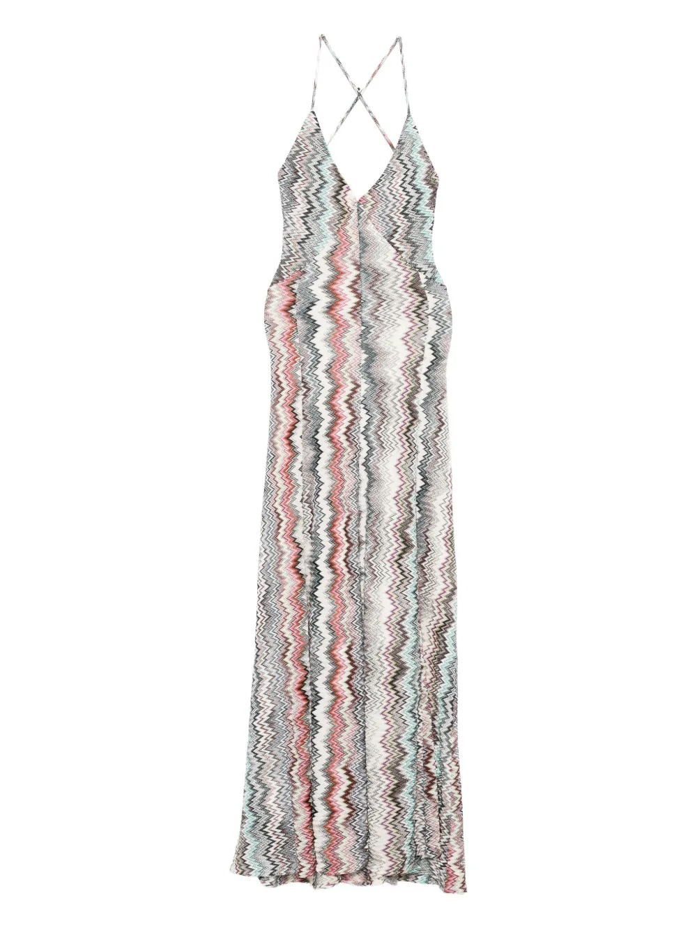 

Платье макси с вырезом халтер Missoni, красный