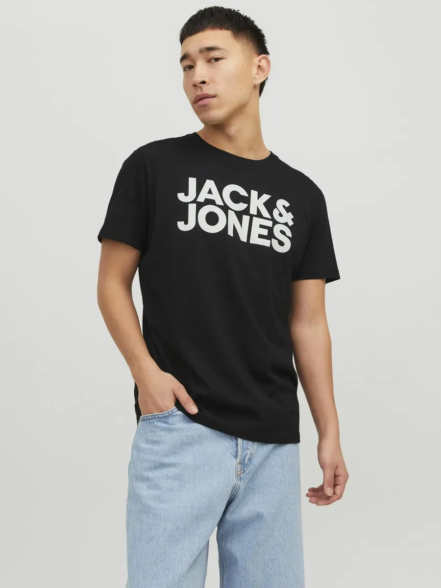 

Рубашка с круглым вырезом Jack & Jones "JJECORP LOGO TEE SS", черный