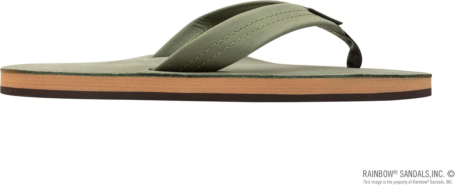Сандалии из натуральной кожи, Rainbow, лесной зеленый с бежевой подошвой Rainbow Sandals — фото 4