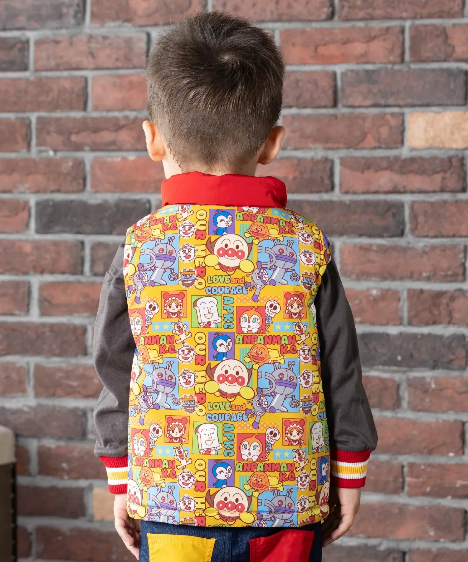 Детская коллекция ANPANMAN/(K) Двусторонний жилет Switch Anpanman Kids Collection, Red — фото 4