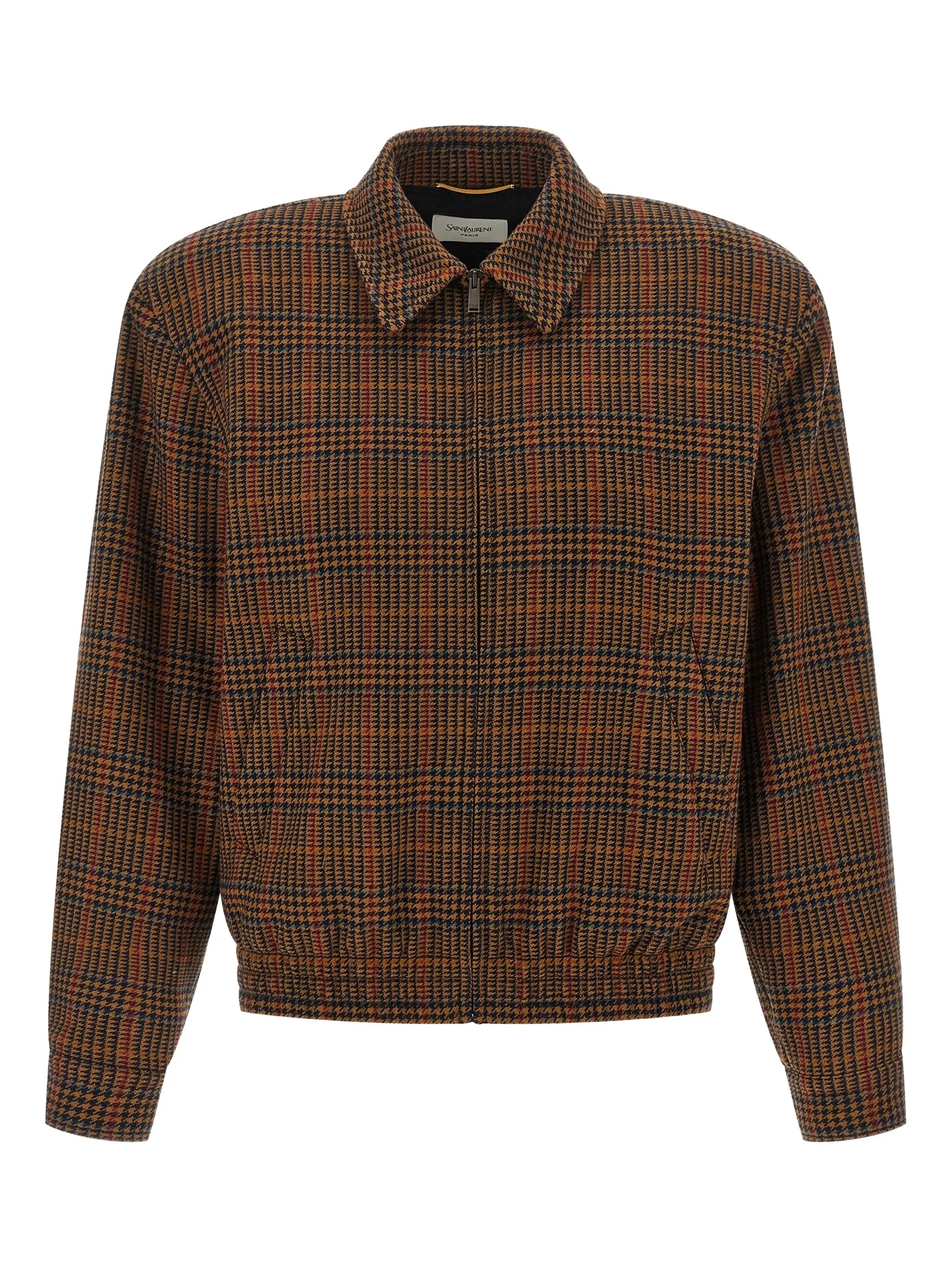 

Бомбер в клетку Saint Laurent, коричневый