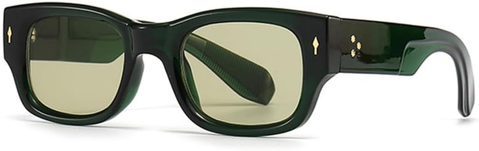 

Мужские солнцезащитные очки в стиле ретро-панк с защитой от УФ-излучения UV400 и темными линзами, женские модные солнцезащитные очки с металлическими заклепками HHZZYVY, Green Light Green