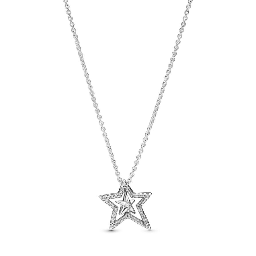 

Ожерелье Pavé Asymmetric Star Collier Pandora, стерлинговое серебро