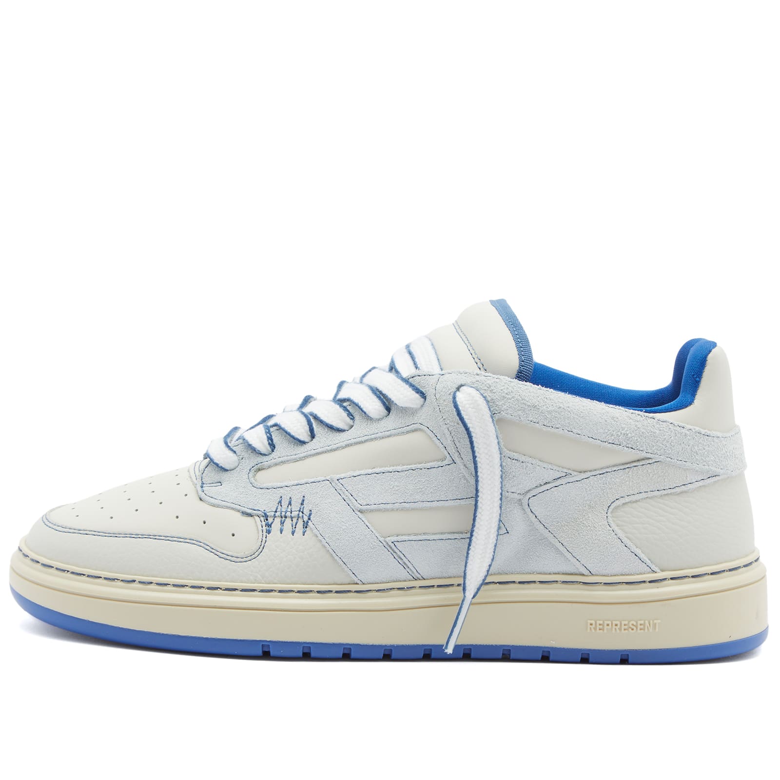 

Кроссовки Represent Reptor Leather Sneaker, цвет Vintage White & Sky Blue