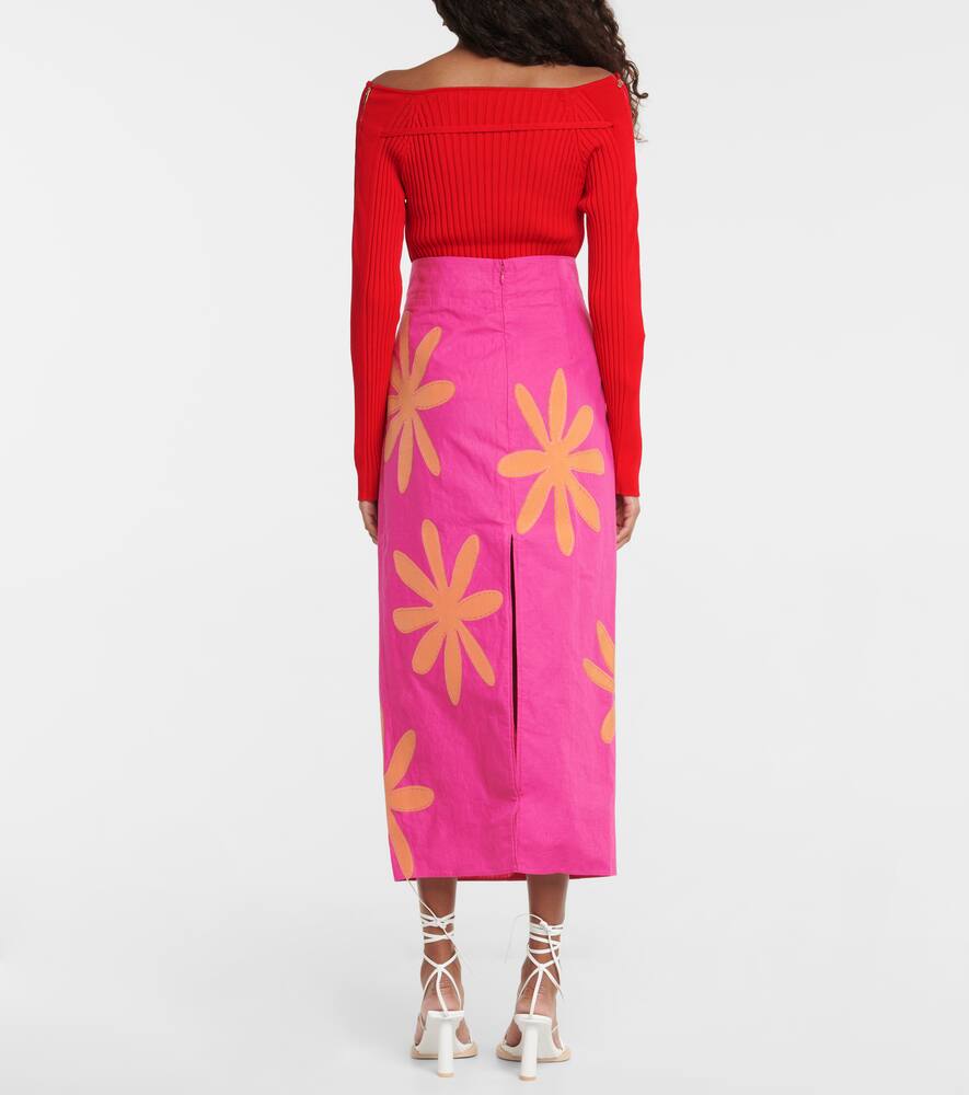 Юбка миди Chouchou из льна Jacquemus, Pink 213sk08-213 101455 — фото 3