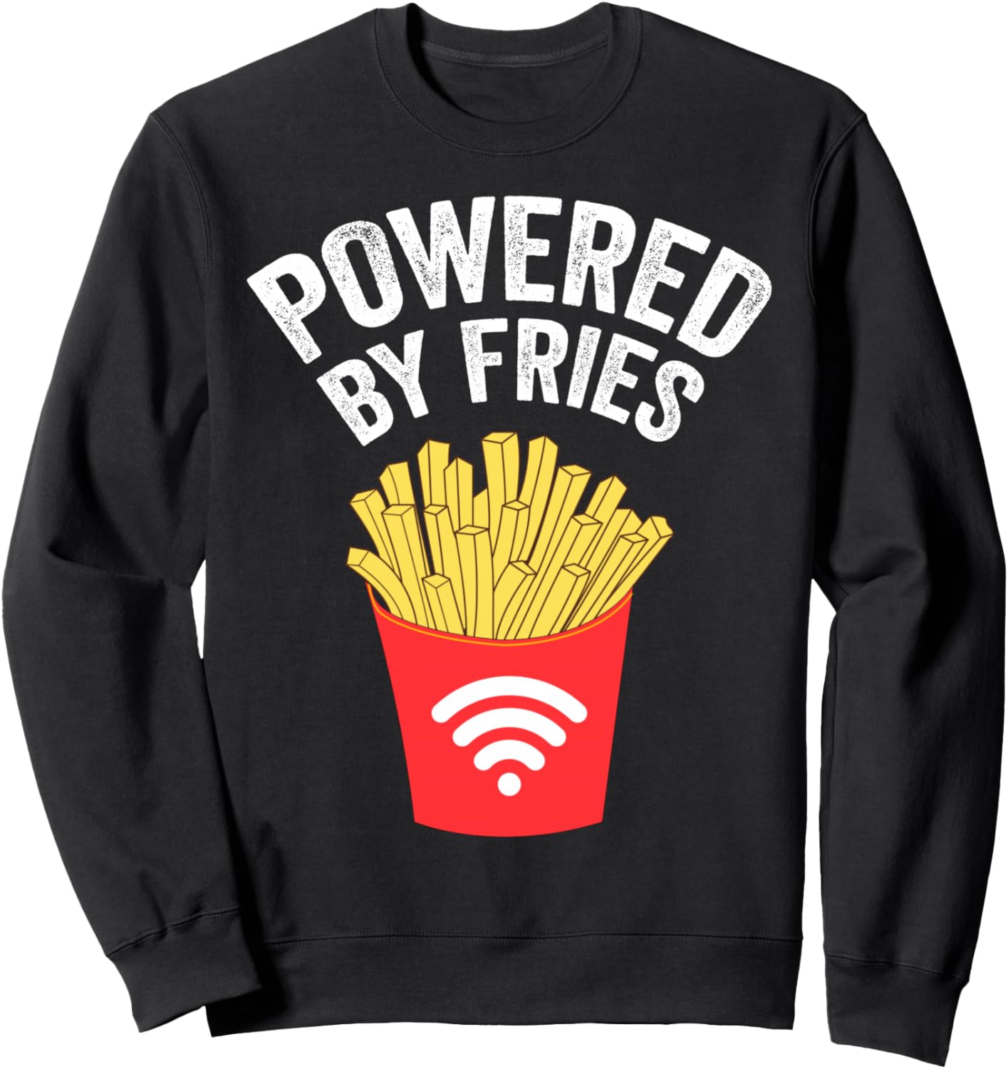 

Толстовка с надписью Powered by French Fries - Толстовка с надписью French Fries Powered By Fries Lovers Shirt., черный
