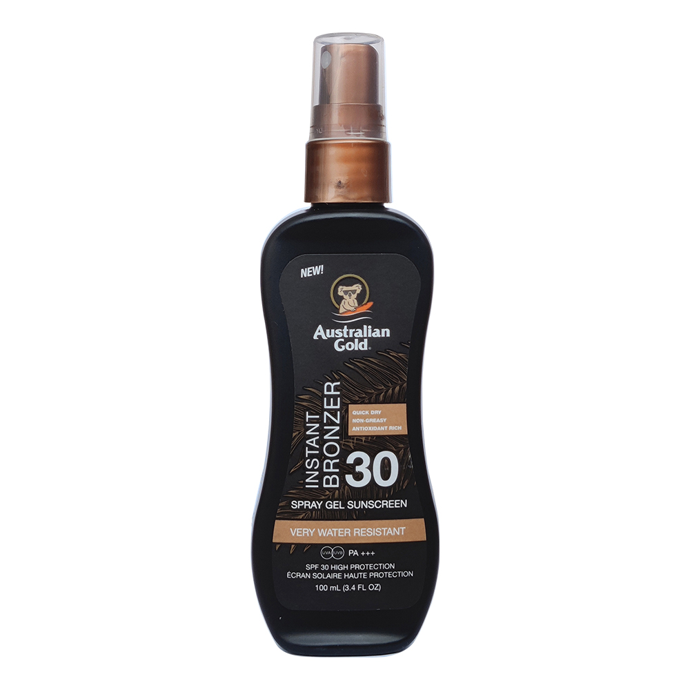

Солнцезащитный крем с бронзаторами SPF30 spray gel sunscreen with instant bronzer spf30 Australian Gold, 100 мл
