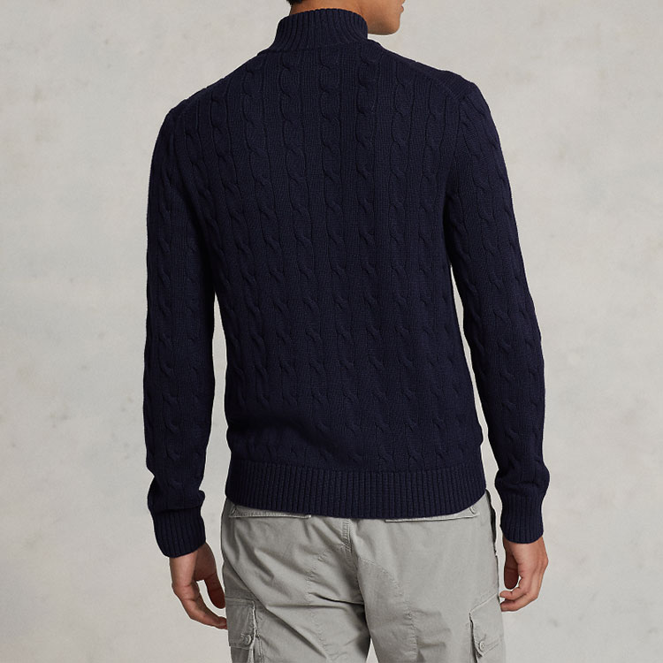 Джемпер Polo Ralph Lauren Cable-Knit Cotton Full-Zip, темно-синий — фото 3