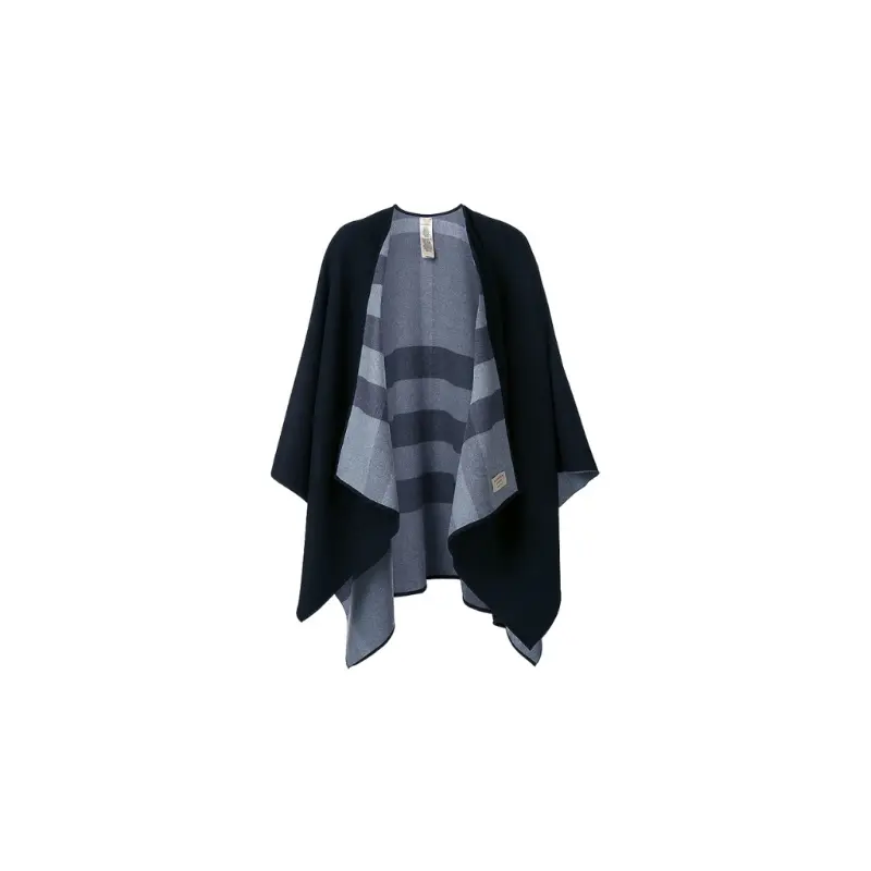 

Burberry Женская шерстяная клетчатая пончо-накидка черная, Black