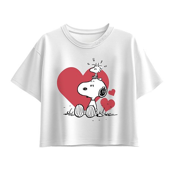 

Футболка с сердцем Peanuts Snoopy & Woodstock для девочек 7-16 Licensed Character, White