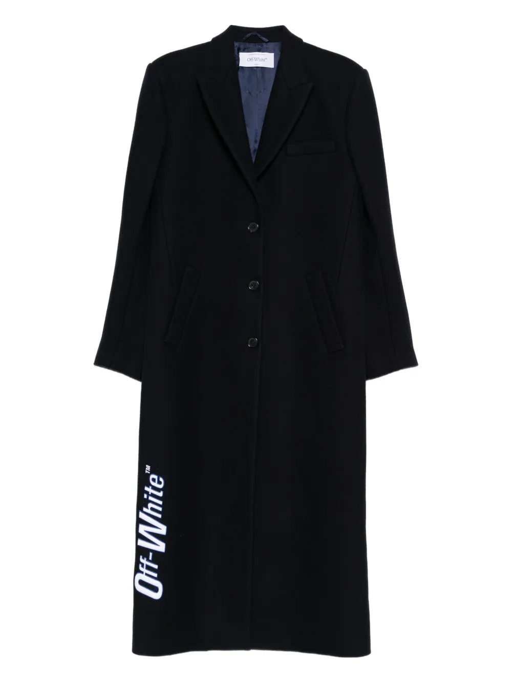 

Пальто с логотипом OFF-WHITE, синий