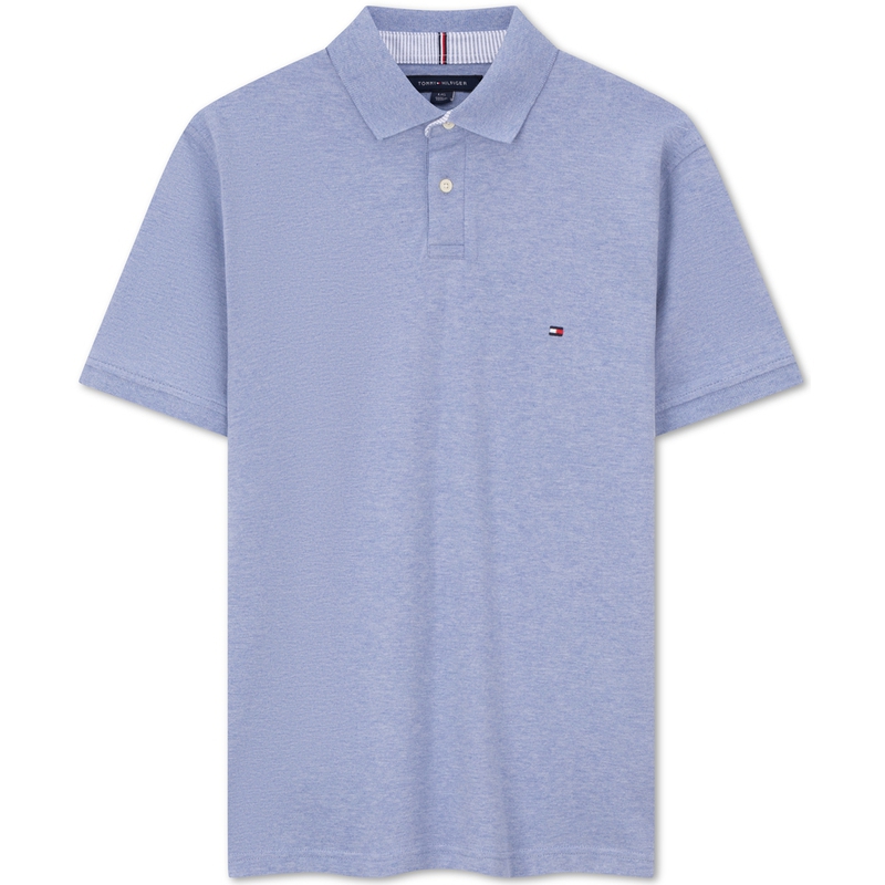Футболка Polo с логотипом Tommy Hilfiger, синий серый zz3 — фото 3