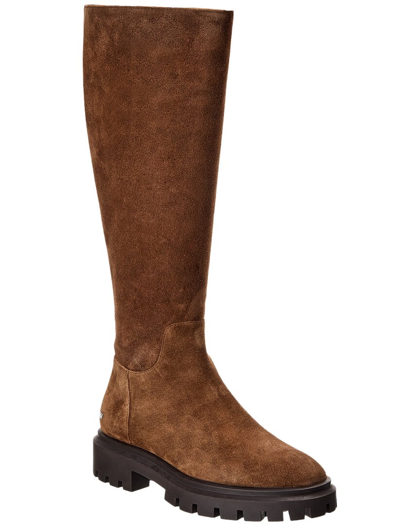 Сапоги Stuart Weitzman Ultra Lug Suede до колена, коричневый