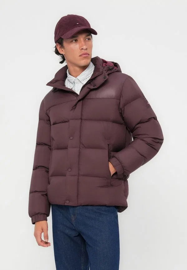 Пуховая куртка с капюшоном Tommy Hilfiger, Deep Burgundy — фото 4