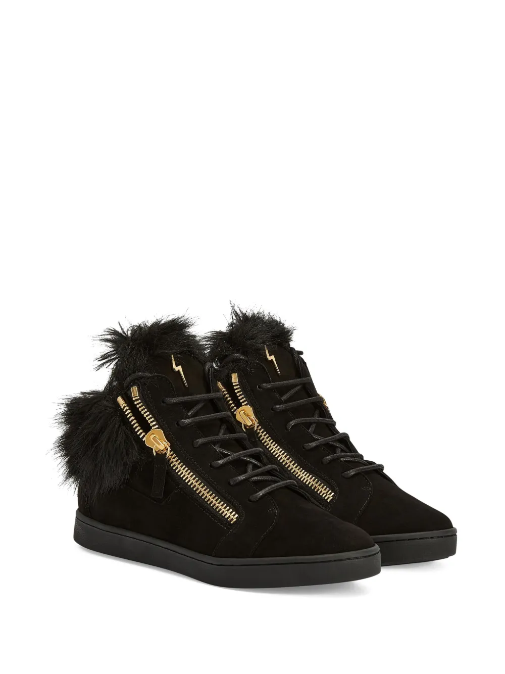 Кеды Kriss с меховой отделкой Giuseppe Zanotti, черный — фото 2