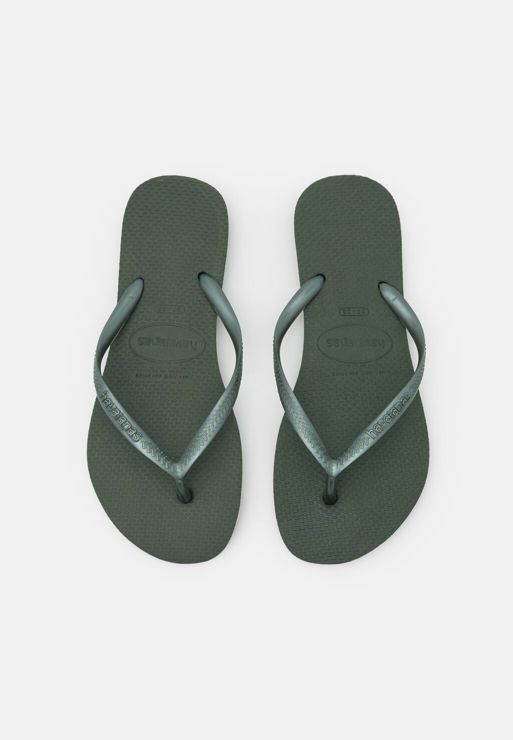 Босоножки с Т-образным ремешком Slim Havaianas, оливковый
