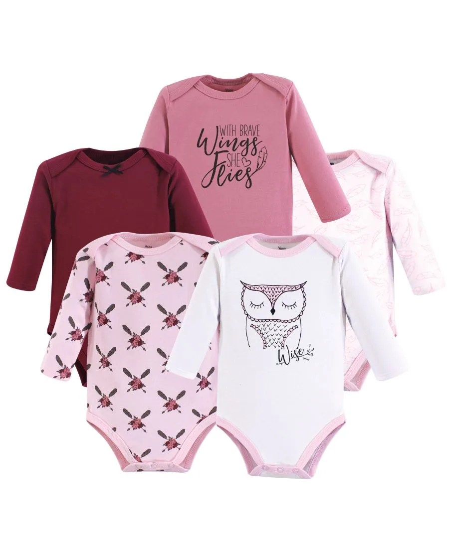 Набор из пяти боди с длинными рукавами Yoga Sprout, Owl