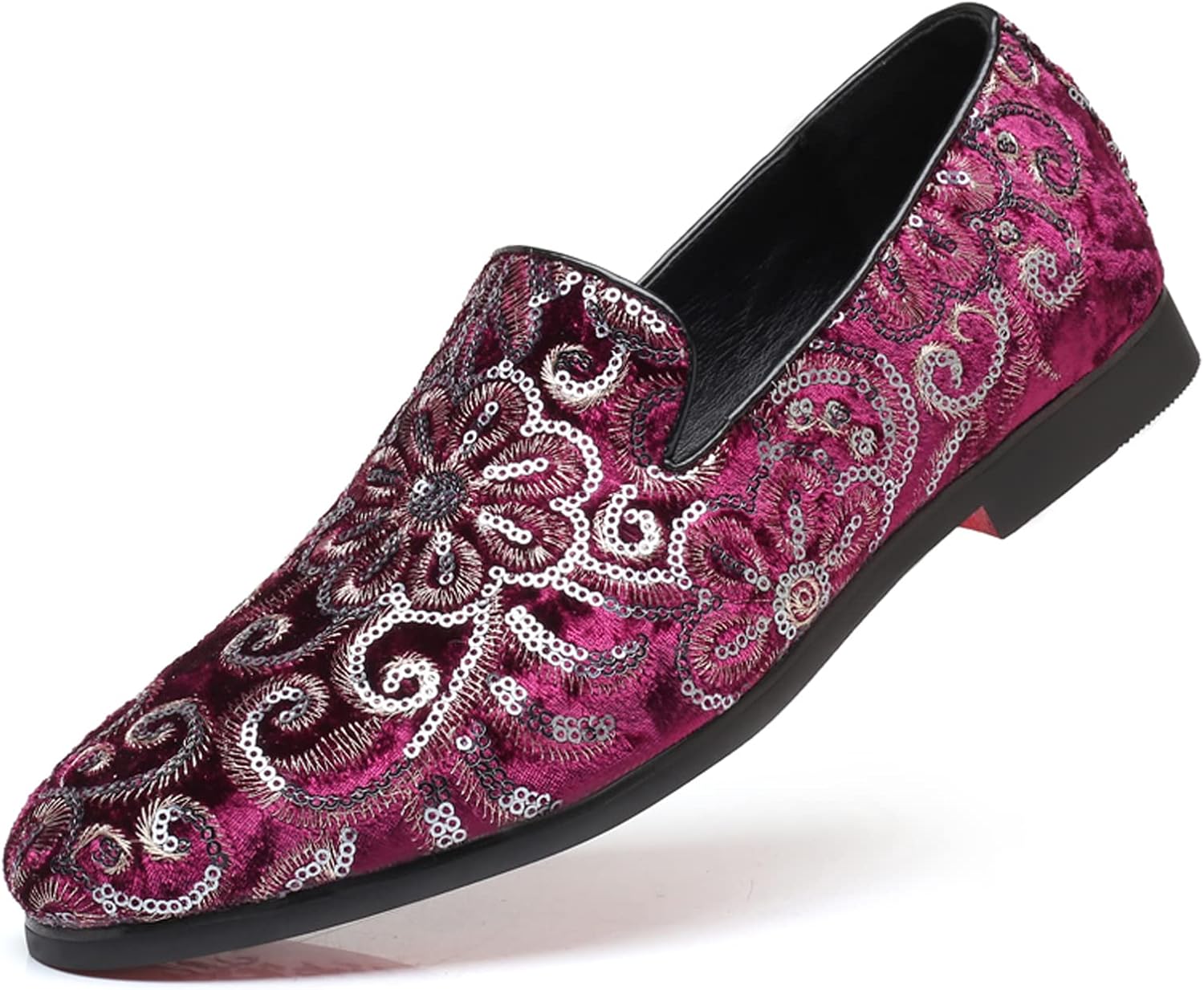 

Мужские лоферы Venshine, слипоны с блестками для свадеб, вечеринок и выпускных, красный