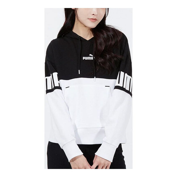 

Свитер power colorblock hoodie casual sports drawstring black Puma, черный
