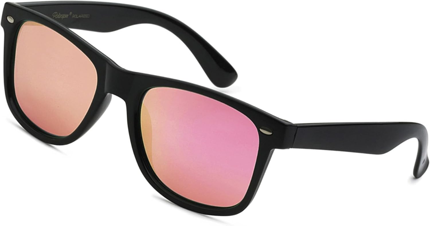 

Поляризованные солнцезащитные очки PolarSpex для мужчин и женщин – защита от УФ-излучения, прочные и легкие, в стиле ретро, ​​идеально подходят для вождения и рыбалки, Black | Pink Quartz