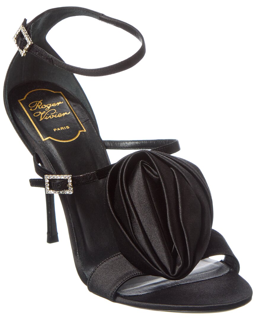 Roger Vivier Satin Sandal, черный