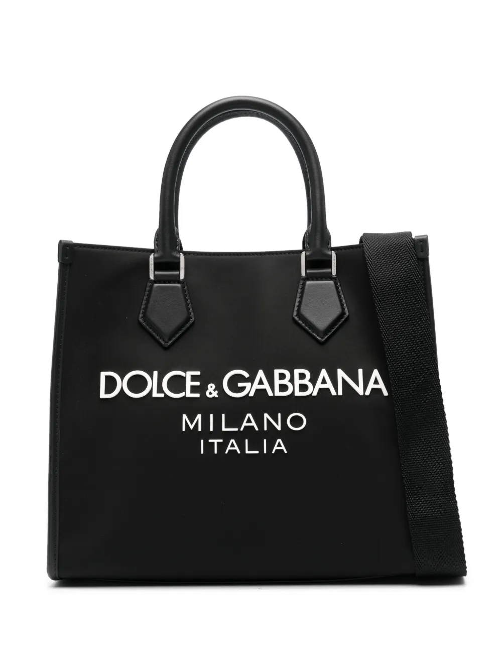 

Сумка-тоут с тисненым логотипом DOLCE & GABBANA, черный