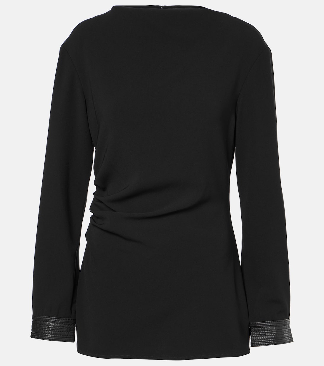 

Креповый топ Alexis с отделкой из искусственной кожи Proenza Schouler, черный