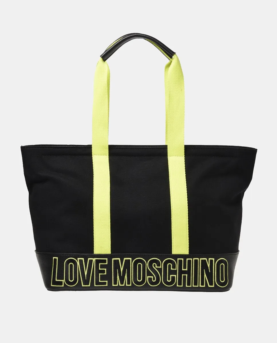 

Шопер цвета фуксии с молнией и контрастными ручками Love Moschino