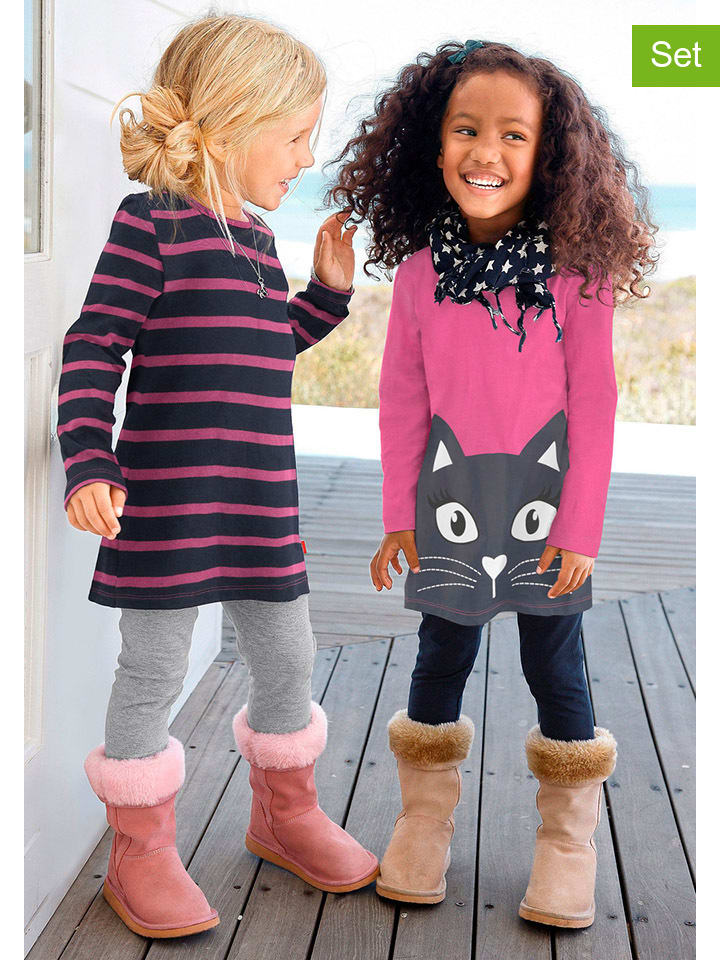 

Kidsworld Комплект из 2 платьев: розовое/темно-синее