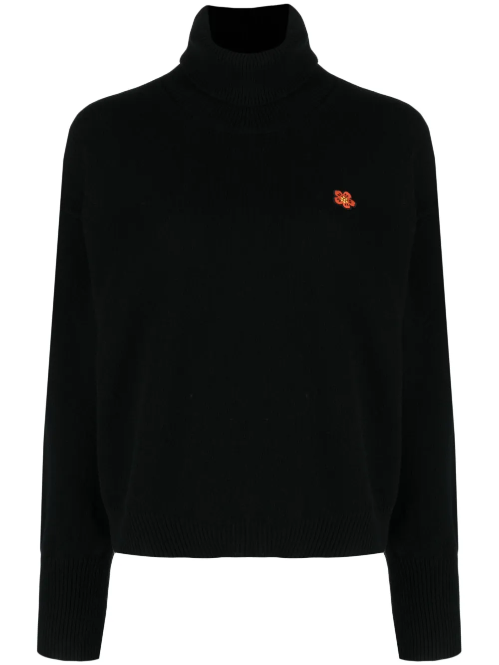 

Шерстяной джемпер с нашивкой Boke Flower KENZO, черный