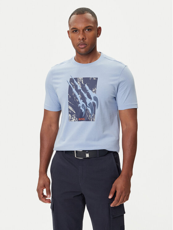 

Футболка regular fit Te_Animali 50546362 Boss, синий