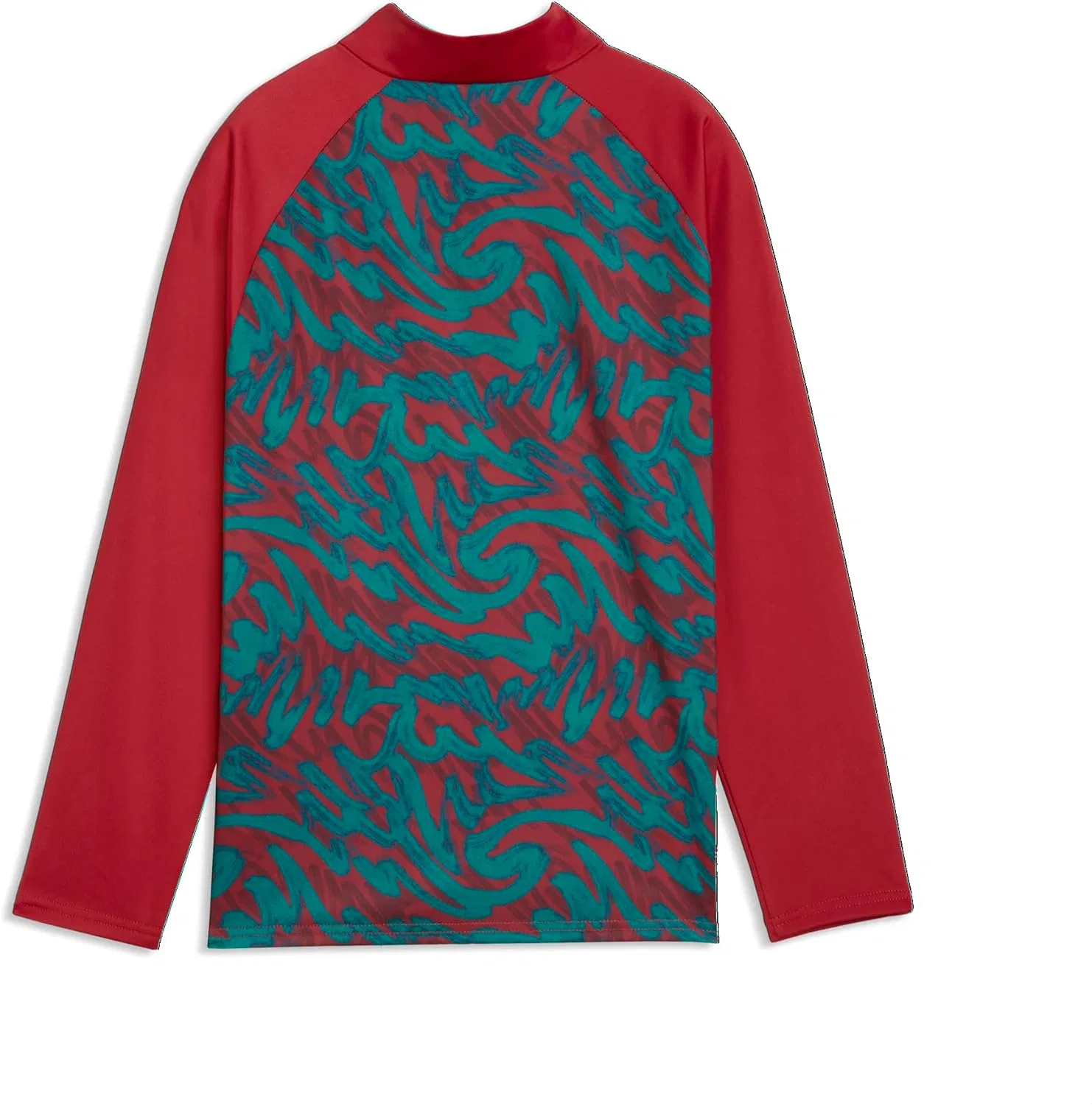 Детская кофта PUMA Portugal Warm Up 1/4 Zip, Club Red-green Lagoon — фото 4