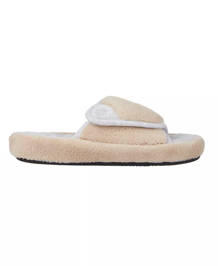 Женские тапочки-кроксы Microterry Spa Slide Clog Isotoner Signature, коричневый/бежевый — фото 2