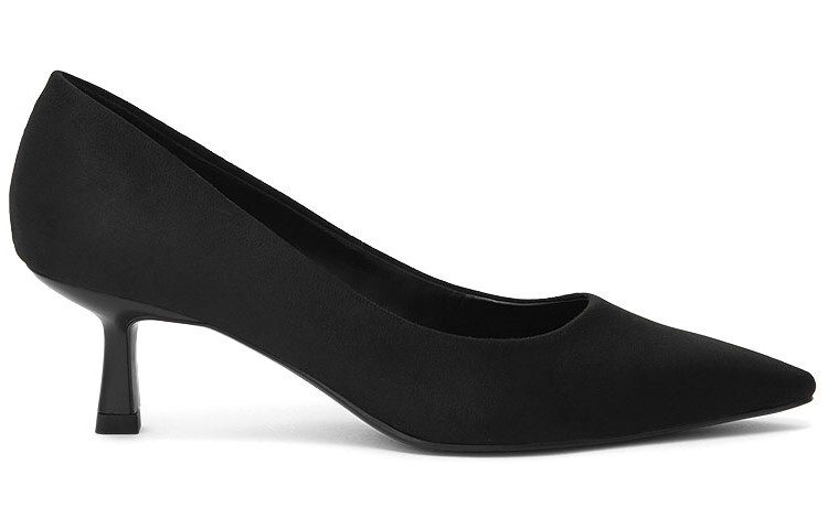 Туфли на высоком каблуке женские черные с текстурой Charles&Keith — фото 2