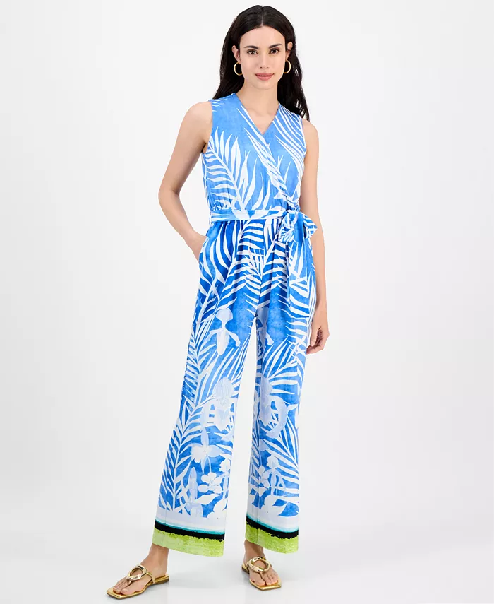 

Петит комбинезон с принтом и завязкой на талии I.N.C. International Concepts, синий