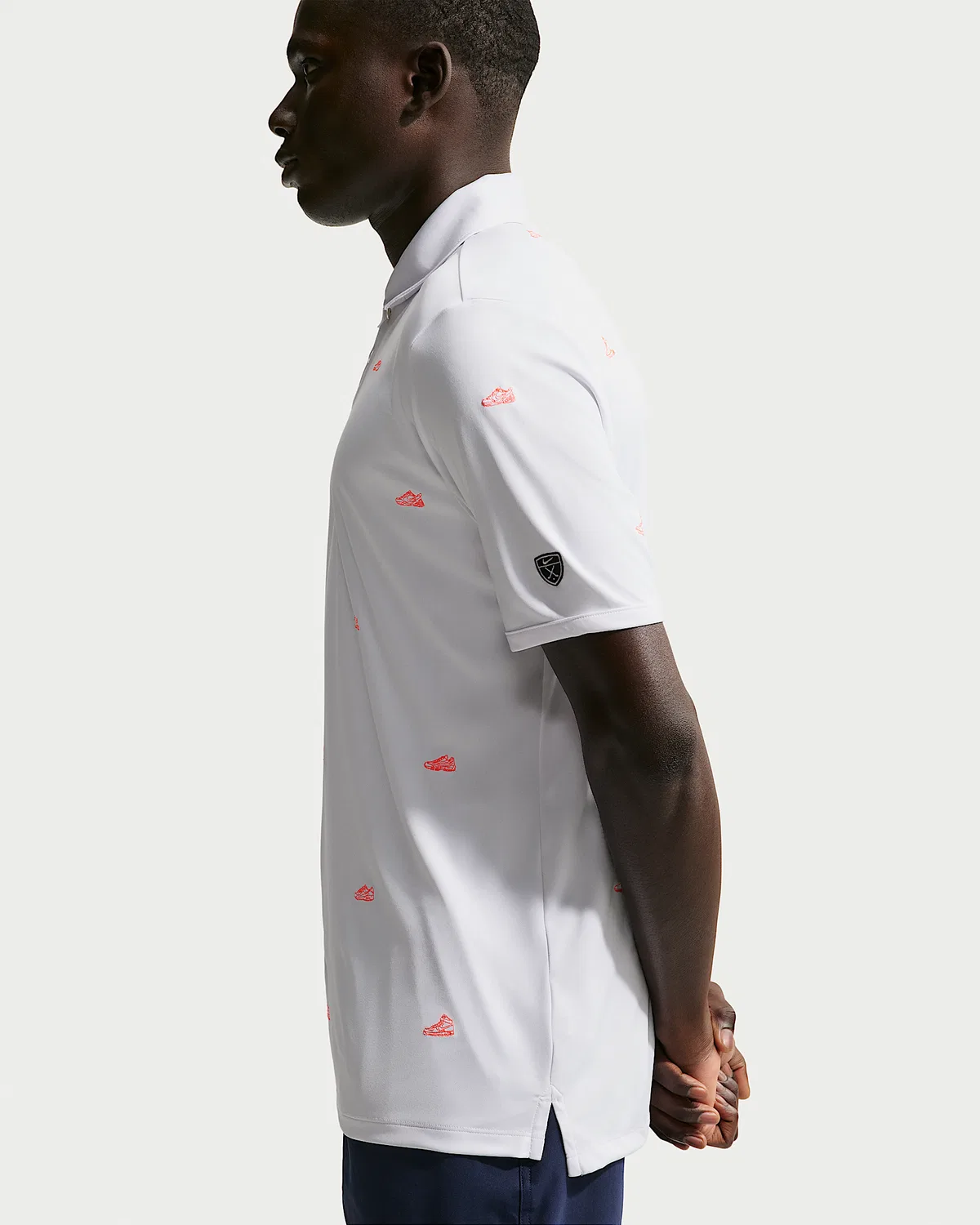 Мужское поло Nike Par Dri-FIT, White/Hot Lava — фото 2