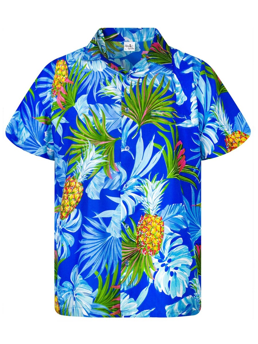 

Рубашка King Kameha Pineapple Leaves, синий