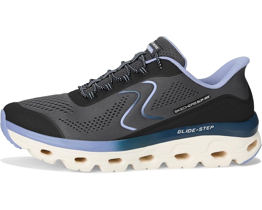 Кроссовки SKECHERS Glide Step Sole Hands Free Slip-Ins, цвет Black/Blue — фото 4