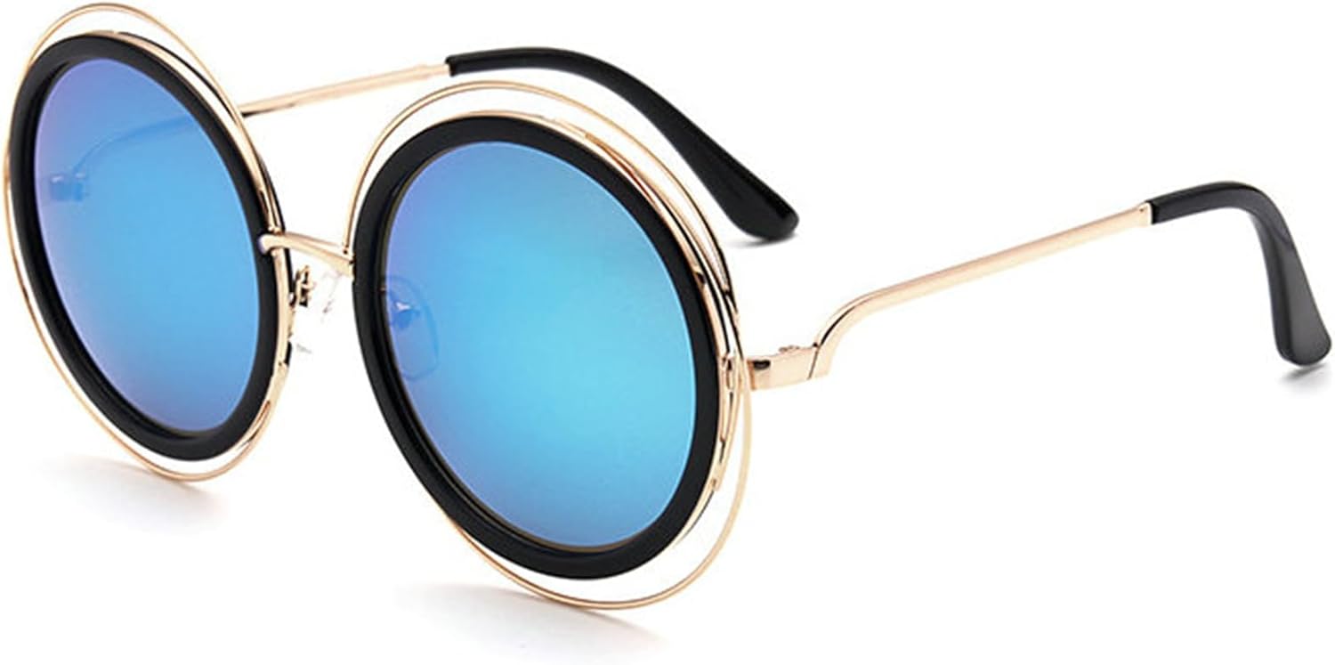 

Willochra Модные металлические солнцезащитные очки с двойной круглой оправой и проволочным каркасом, большие круглые солнцезащитные очки для женщин, роскошные солнцезащитные очки с градиентным переходом цвета, C4