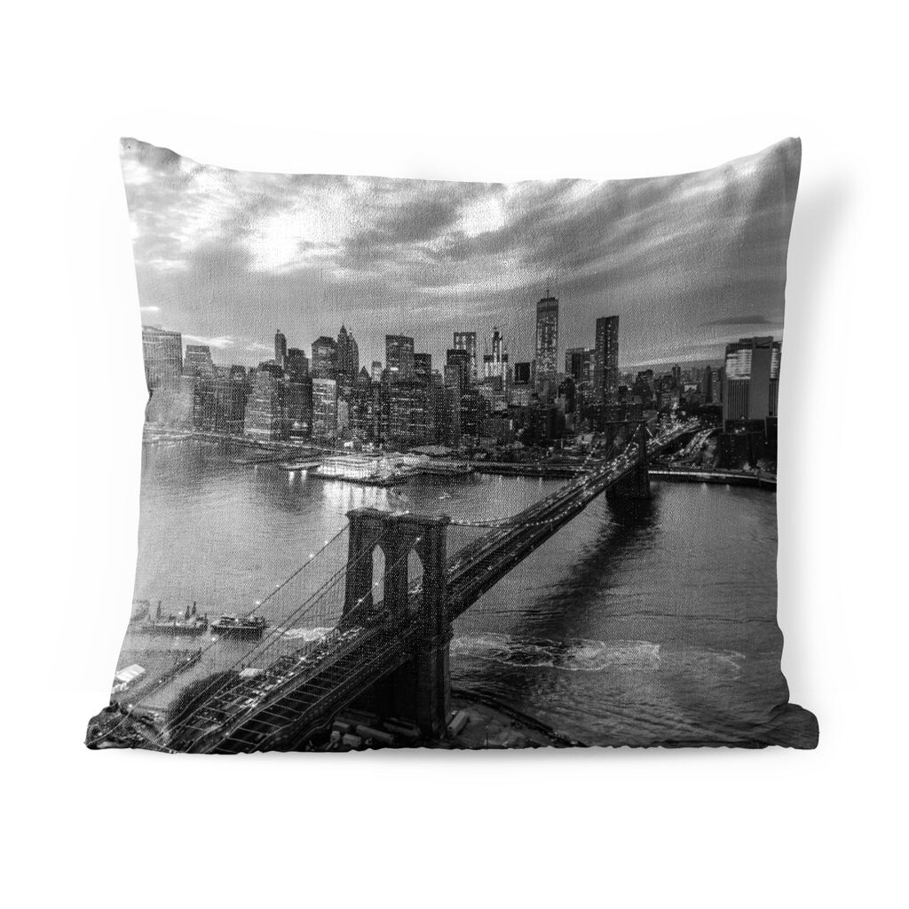 

Подушка для улицы MuchoWow - вид на Бруклинский мост с воздуха - черно-белый - 50x50 см - устойчивый к атмосферным воздействиям - подушка для отдыха - чехол для подушки - хлопчатобумажная ткань - декоративные чехлы для подушек, мультиколор