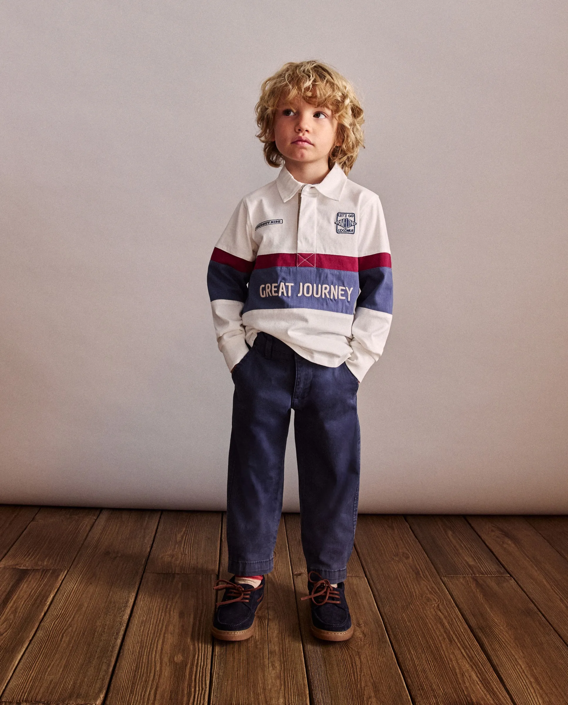 

Детские брюки чинос из мытой саржи Coconut El Corte Inglés, темно-синий