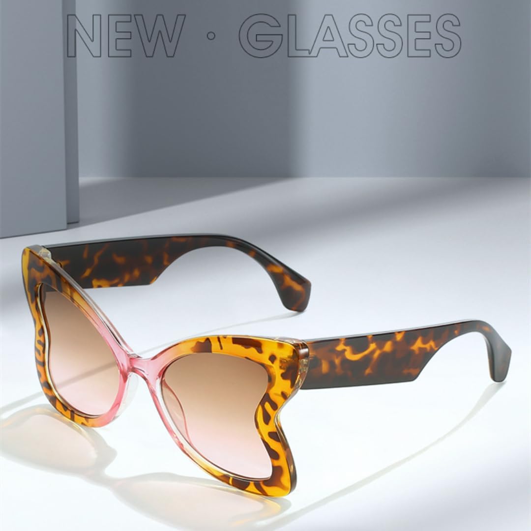 

Солнцезащитные очки с розовым леопардовым принтом и бабочками для женщин и мужчин, модные, роскошные, дизайнерские, винтажные, в стиле панк, с крупной оправой SZVVBKK, Leopard Green Yellow