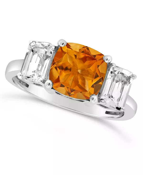 

Кольцо из стерлингового серебра с драгоценными камнями и белым топазом (1-3/8 карата) Macy'S, citrine