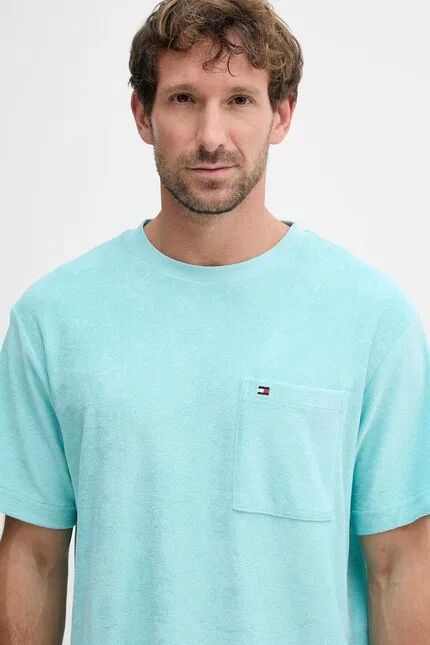 Футболка из футера Tommy Hilfiger, бирюзовый — фото 4